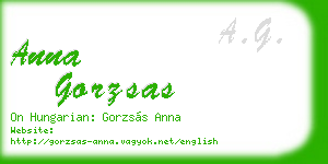 anna gorzsas business card
