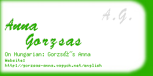 anna gorzsas business card